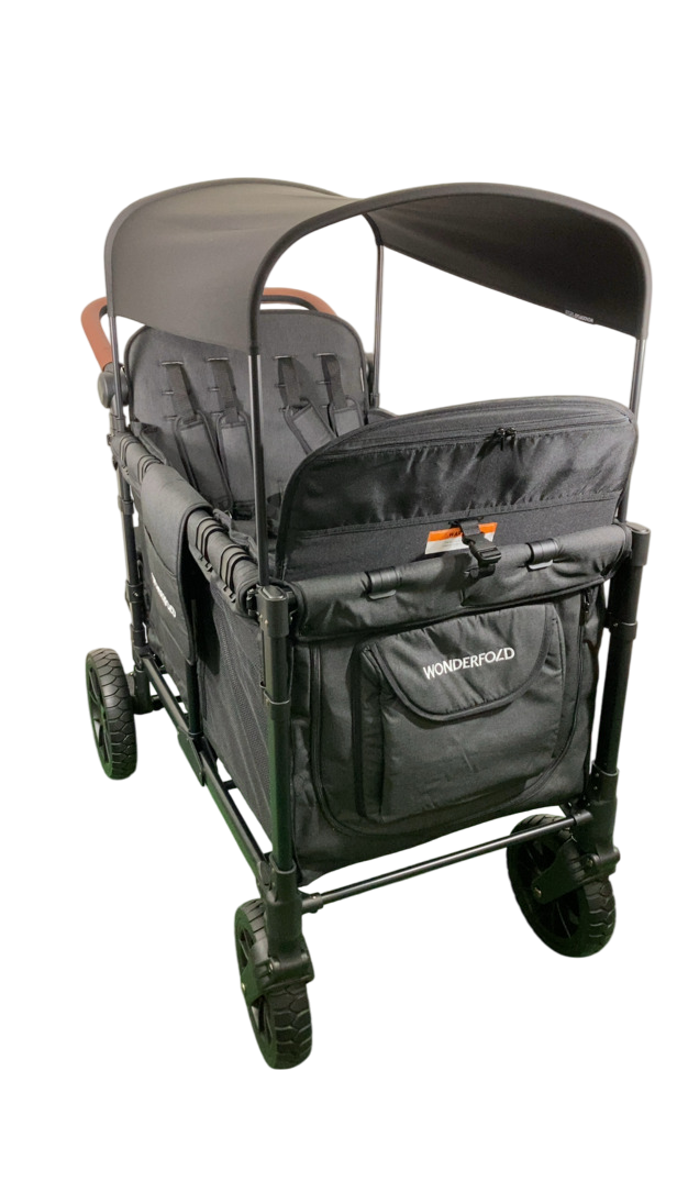 Wonderfold W4 Luxe Quad Stroller Wagon, 2024, Volcanic Black