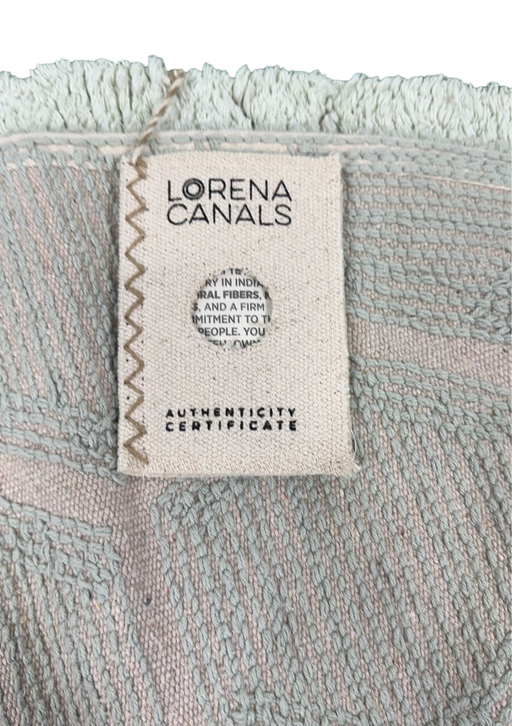 secondhand Lorena Canals Washable Rug Round Honeycomb, Blue Sage HIDDEN PICS 4.1