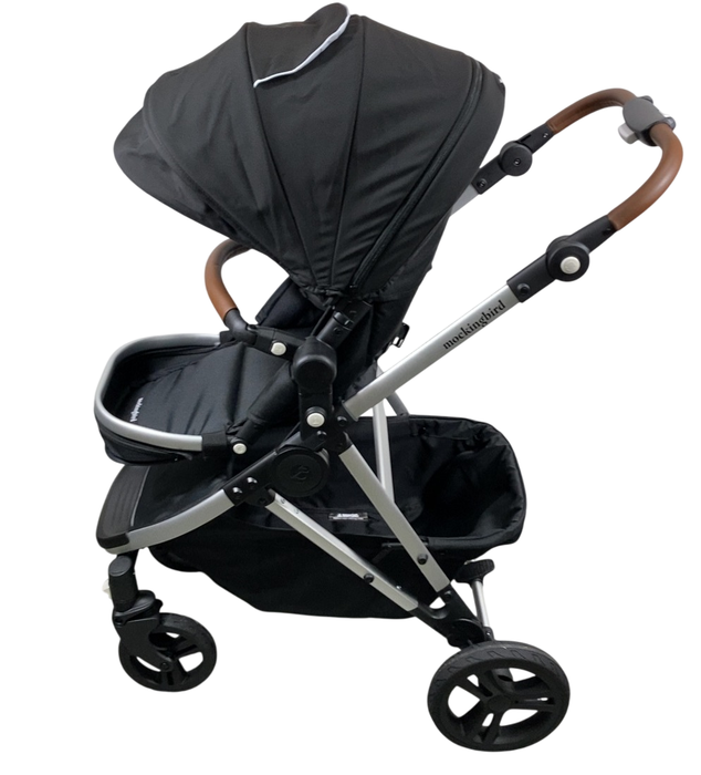 Shop Mockingbird Single to Double 2.0 Stroller, 2024, Black, Silver With Penny Leather, Windowpane at GoodBuy Gear