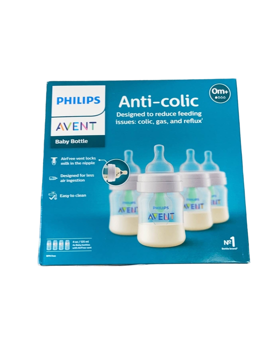 used Philips Avent Anti-Colic Bottles, Clear, 4oz, 4-Pack, Regular