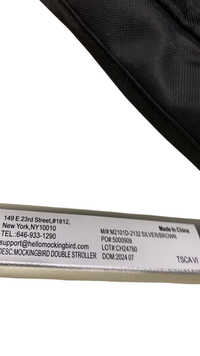 Shop Mockingbird Single to Double 2.0 Stroller, 2024, Black, Silver With Penny Leather, Windowpane at GoodBuy Gear
