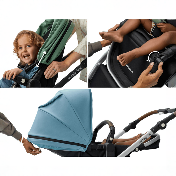 Shop Mockingbird Single 3.0 Stroller, 2025, Silver with Penny Leather, Solid Gray at GoodBuy Gear