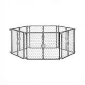Shop Regalo 2-in-1 Plastic Play Yard and Safety Gate, Gray at GoodBuy Gear