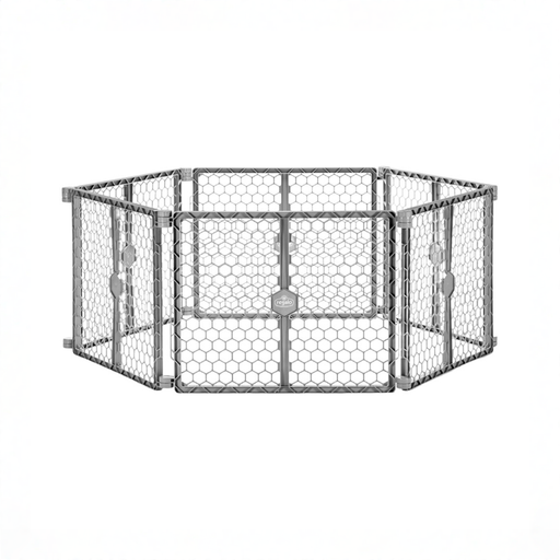 Shop Regalo 2-in-1 Plastic Play Yard and Safety Gate, Gray at GoodBuy Gear