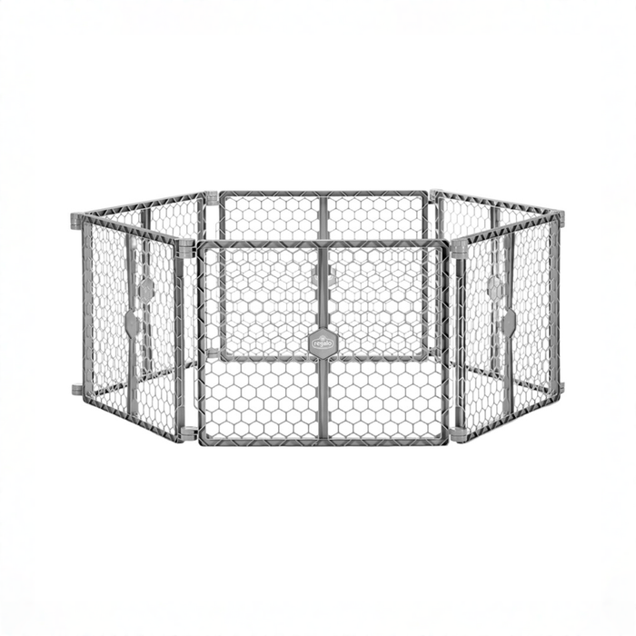 Shop Regalo 2-in-1 Plastic Play Yard and Safety Gate, Gray at GoodBuy Gear