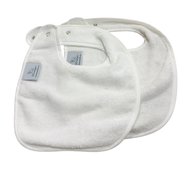 Shop Lil Weezie Baby Bibs Pair, White on White at GoodBuy Gear