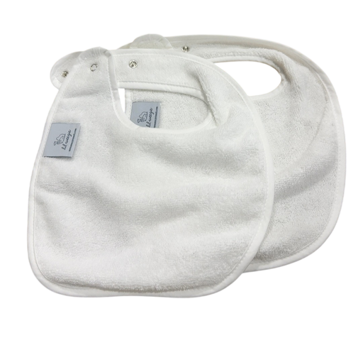 Shop Lil Weezie Baby Bibs Pair, White on White at GoodBuy Gear