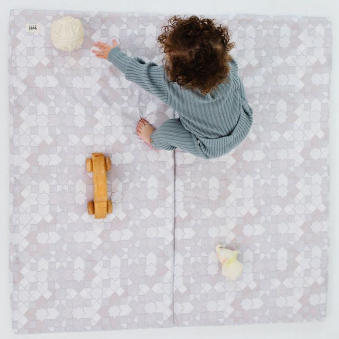 Toki Mats Padded Play Mat, Grey Mosaic Mat, Multiple Sizes