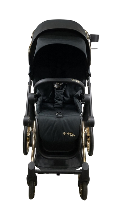 Shop Cybex E-PRIAM Electric Stroller, 2022, Gold With Black Details, Wings By Jeremy Scott, with Battery at GoodBuy Gear