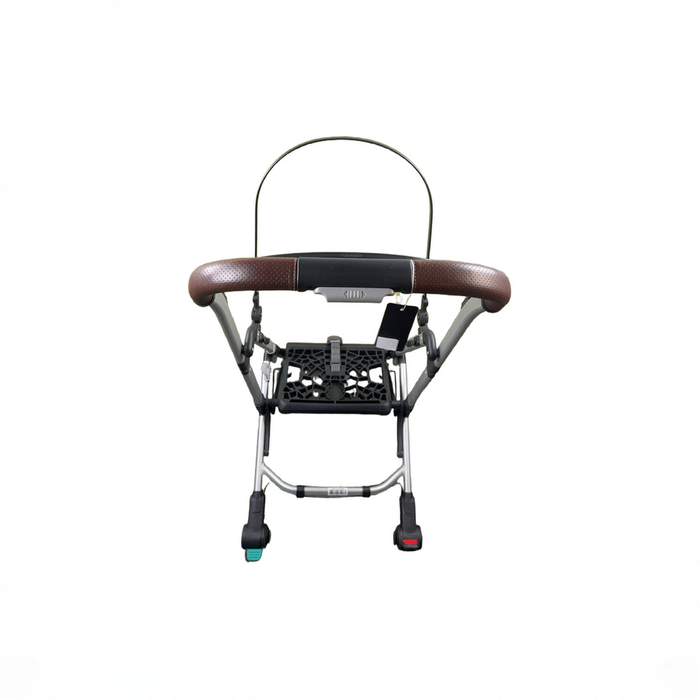 Shop DRAFT - UPPAbaby MINU V2 Stroller Frame, 2025, Silver with Saddle Leather at GoodBuy Gear