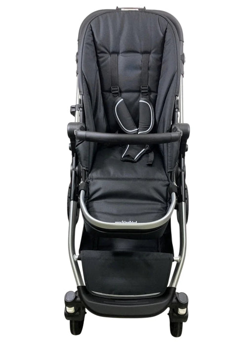 Mockingbird Single to Double 2.0 Stroller, 2025, No Canopy, No Canopy, Silver With Black Leather
