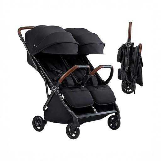 Shop Silver Cross Jet Double Travel Stroller, 2024, Black at GoodBuy Gear