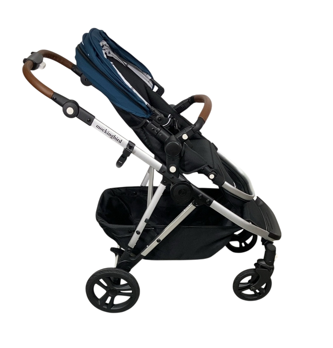 Shop Mockingbird Single to Double 2.0 Stroller, 2024, Sea, Silver With Penny Leather, Watercolor Drops at GoodBuy Gear