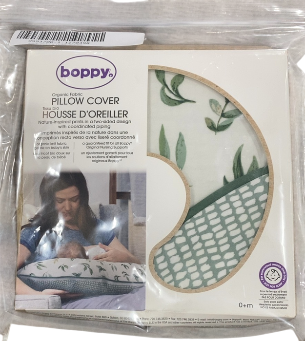 Shop Boppy Luxe Nursing and Infant Support Pillow Slipcover, Green Leaves at GoodBuy Gear