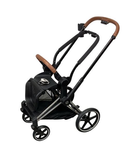 Cybex PRIAM Stroller Frame And Seat, 2023, Chrome/Brown