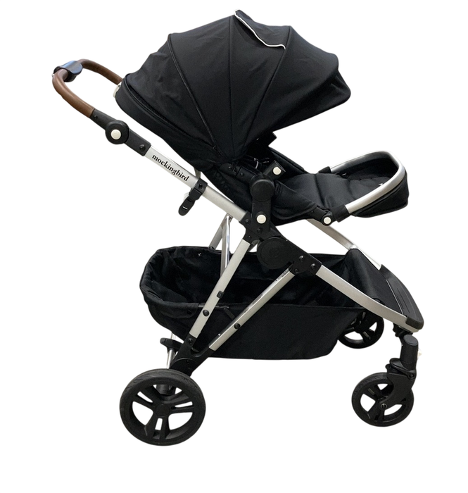 Shop Mockingbird Single to Double 2.0 Stroller, 2025, Black, Silver With Penny Leather, Windowpane at GoodBuy Gear