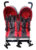 Shop Delta Children LX Side by Side Tandem Umbrella Stroller, 2025, Grey & Red at GoodBuy Gear