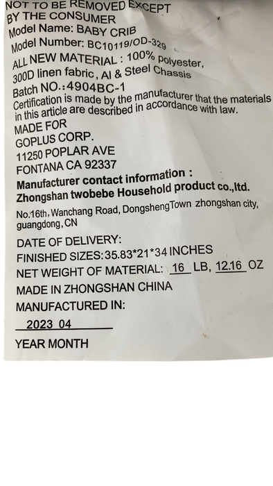 Shop Baby Joy Easy Folding Portable Baby Crib with 7 Adjustable Heights, Black at GoodBuy Gear