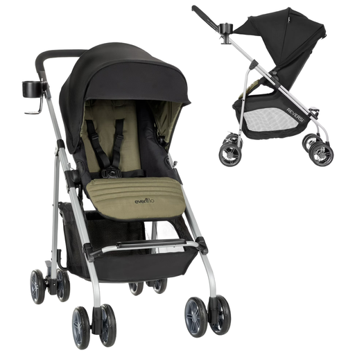 Shop Evenflo Reversi Lightweight Reversible Stroller, 2023, Leonis Green at GoodBuy Gear
