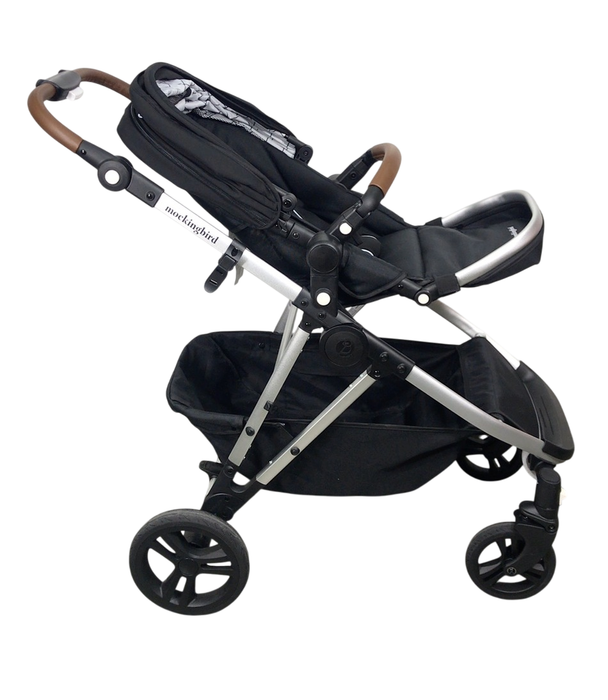 Shop Mockingbird Single to Double 2.0 Stroller, 2024, Black, Silver With Penny Leather, Windowpane at GoodBuy Gear