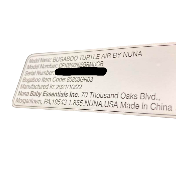 Bugaboo Turtle Air By Nuna Car Seat, 2021, Grey Melange