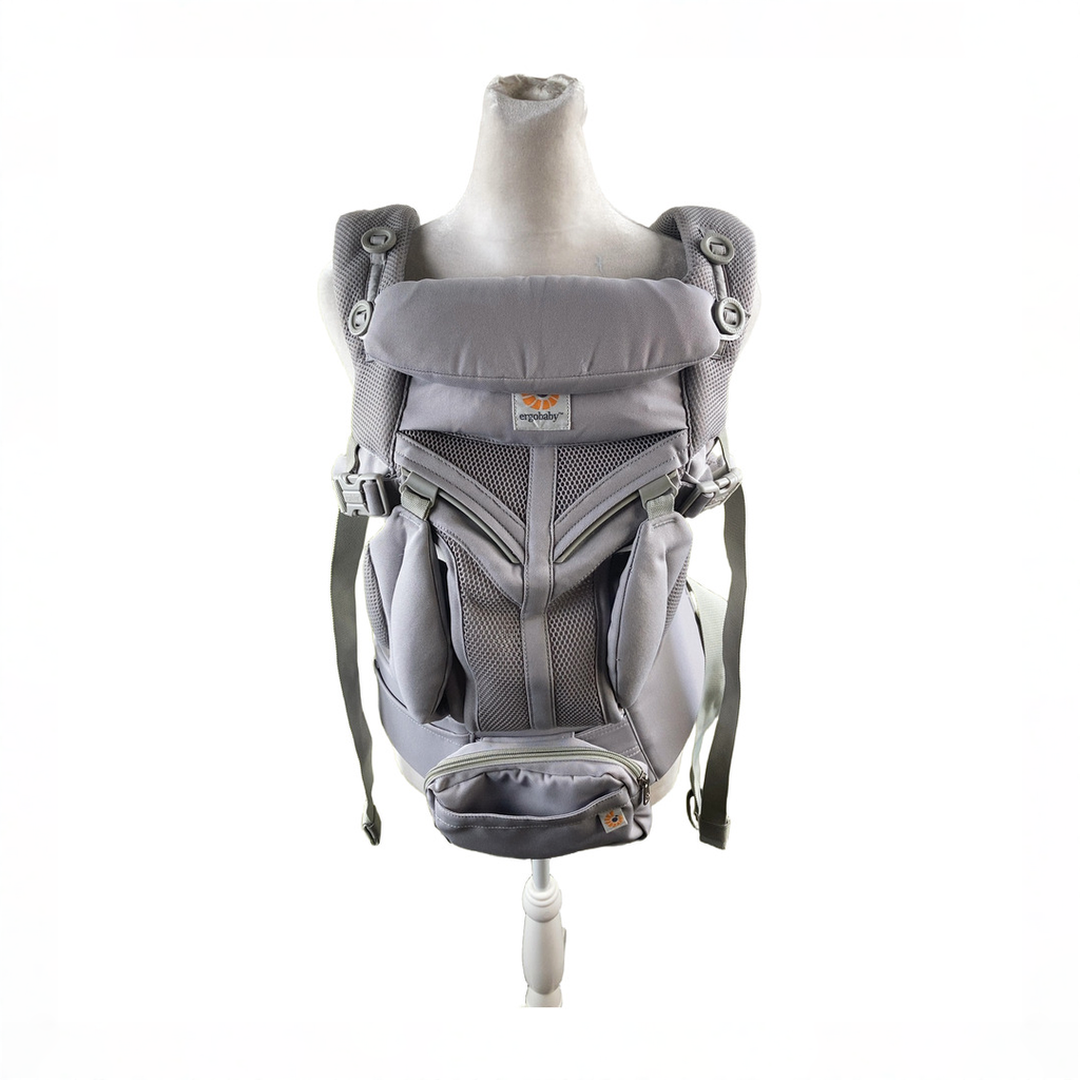 美品未使用】OMNI360 クールエアーメッシュ グレー エスメラルダカバー付 Ergobaby Omni 360 Cool Air Mesh Baby Carrier, Pearl Grey - Barely Used