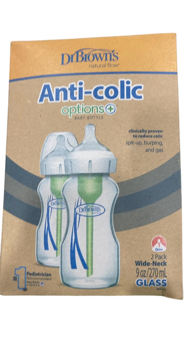 Shop Dr. Brown's Options+ Anti Colic Wide Neck Glass Bottles 2-Pack, 9 oz/270 ml at GoodBuy Gear