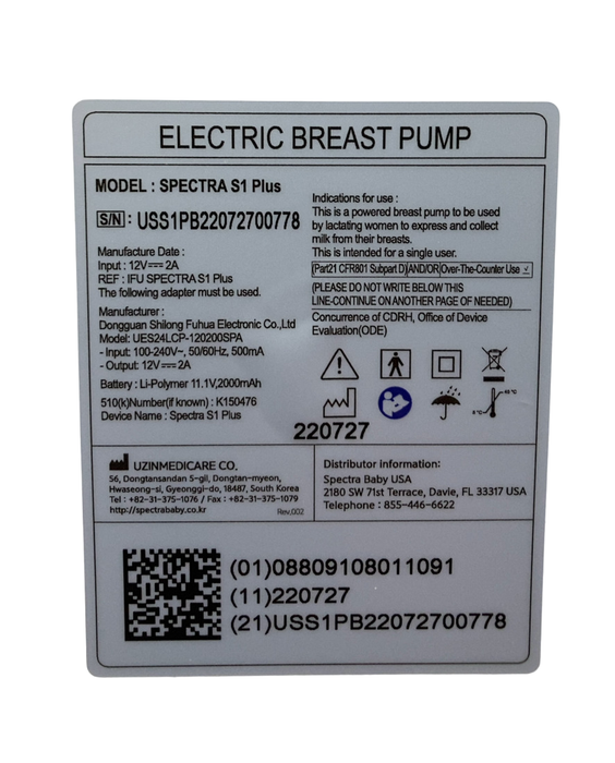 Shop Spectra Baby S1 Plus Premier Rechargeable Breast Pump at GoodBuy Gear