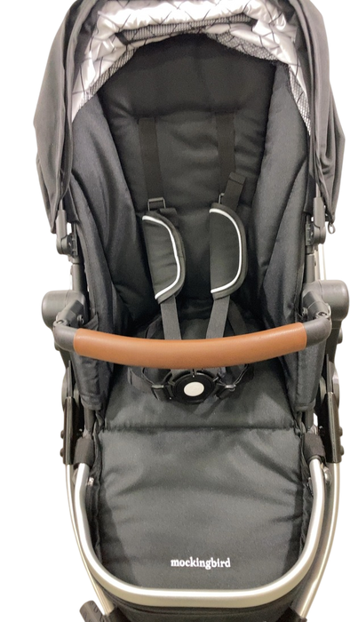 Shop Mockingbird Single 2.0 Stroller, 2024, Black, Silver With Penny Leather, Windowpane at GoodBuy Gear
