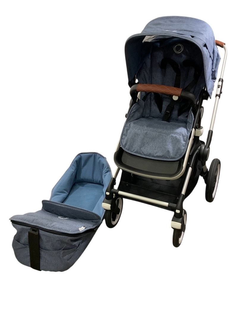Bugaboo Fox 2 Stroller, 2021, Aluminum, Midnight Black, Vapor Blue