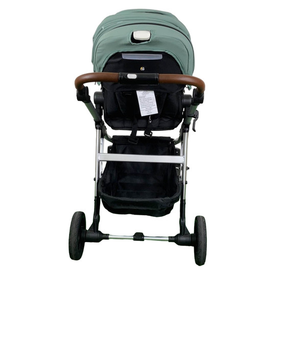 Mockingbird Single to Double 2.0 Stroller, 2023, Silver with Penny Leather, Windowpane, Sage