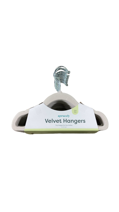Shop Sprucely Velvet Hangers 20 Pack, Oat at GoodBuy Gear