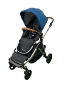 secondhand Mockingbird Single to Double 2.0 Stroller, 2024, Silver with Penny Leather, Windowpane, Sea