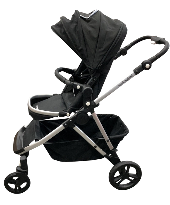 Shop Mockingbird Single 2.0 Stroller, 2025, Black, Silver With Black Leather, Watercolor Drops at GoodBuy Gear