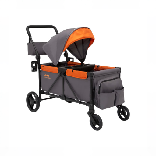 Shop Delta Children Jeep Sport All-Terrain Stroller Wagon, Grey with Bonfire Orange at GoodBuy Gear
