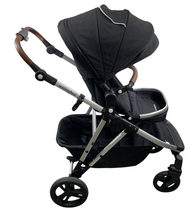 Shop Mockingbird Single to Double 2.0 Stroller, 2024, Black, Silver With Penny Leather, Watercolor Drops at GoodBuy Gear