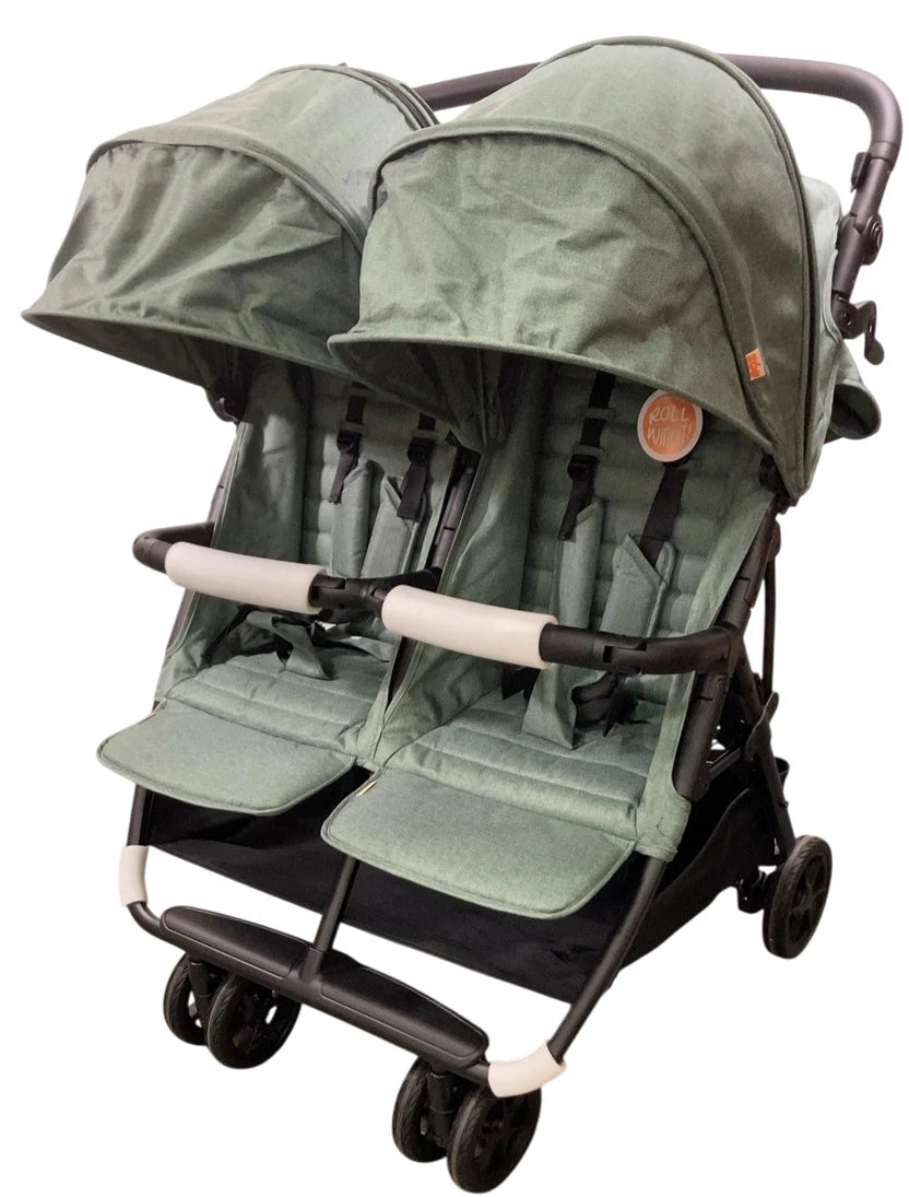 cat double stroller Double Pet Stroller with 2 Carrier Bags, 4 Lockable Wheels main image 0