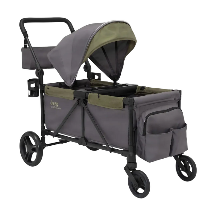 Shop Delta Children Jeep Sport All-Terrain Stroller Wagon, Grey with Olive Green at GoodBuy Gear