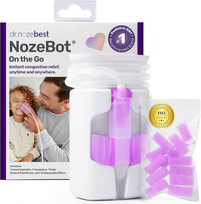 Dr. Nozebest NozeBot On the Go Nasal Aspirator, Portable
