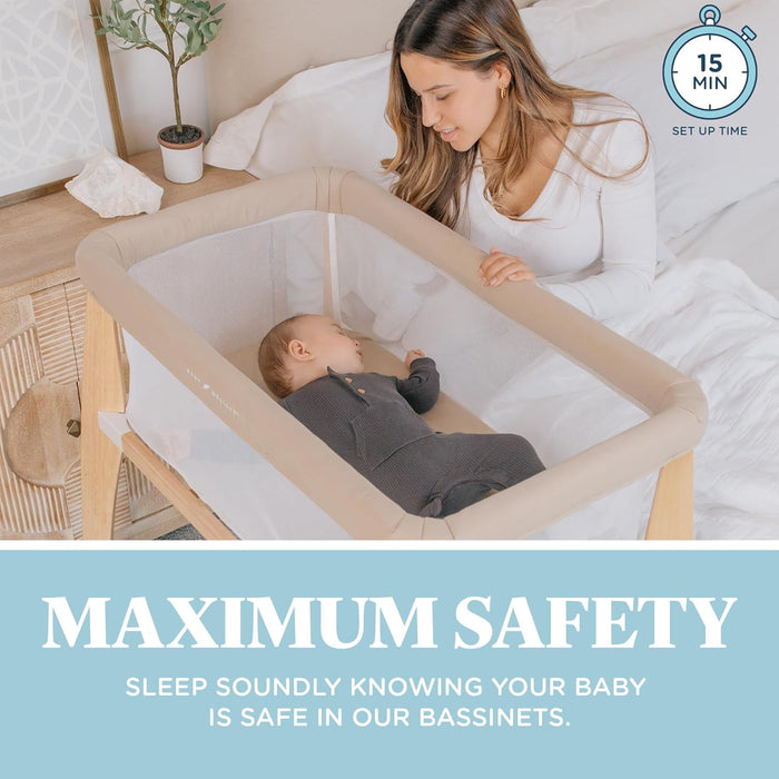 Baby Delight Heirloom Willow Organic Wooden Bassinet, Organic Oat