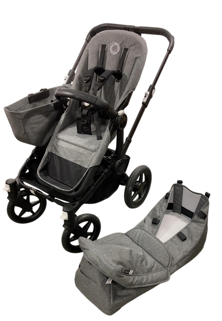 bugaboo donkey 5 folding Bugaboo Donkey 5 Mono Stroller, Black, Grey Melange, 2024, No Canopy