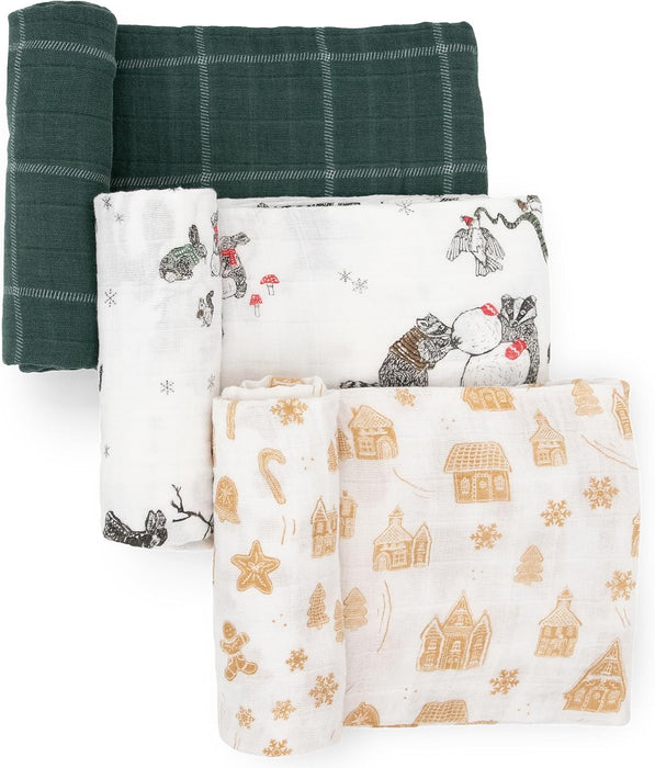 Shop Little Unicorn Cotton Muslin Swaddles 3-Pack, Snow Day at GoodBuy Gear