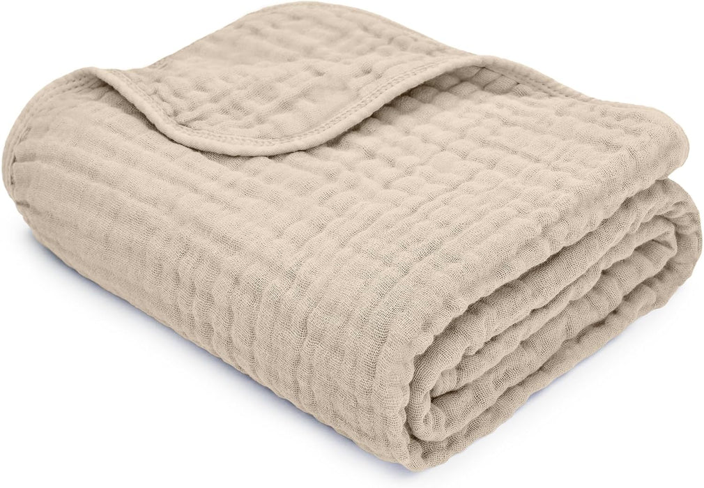 Comfy Cubs Muslin Baby Blanket, Sand