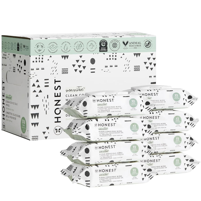 Honest Company Wipes 576 Count, Pattern Play