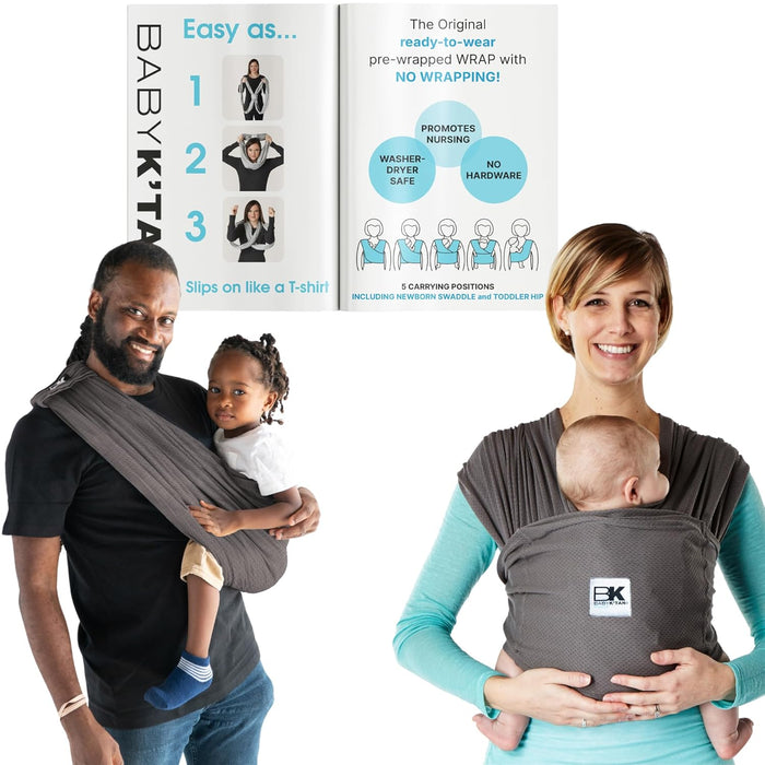 Baby K'tan Baby Carrier, Charcoal, X-Large, Breeze