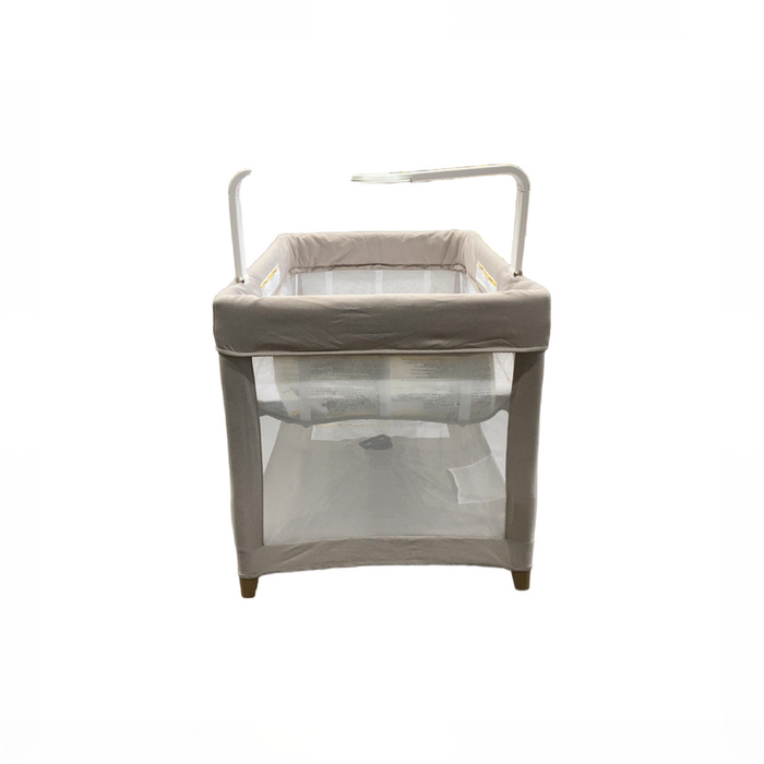Shop Evenflo Eris One-Hand Playard with Bassinet, Coastal Coffee at GoodBuy Gear