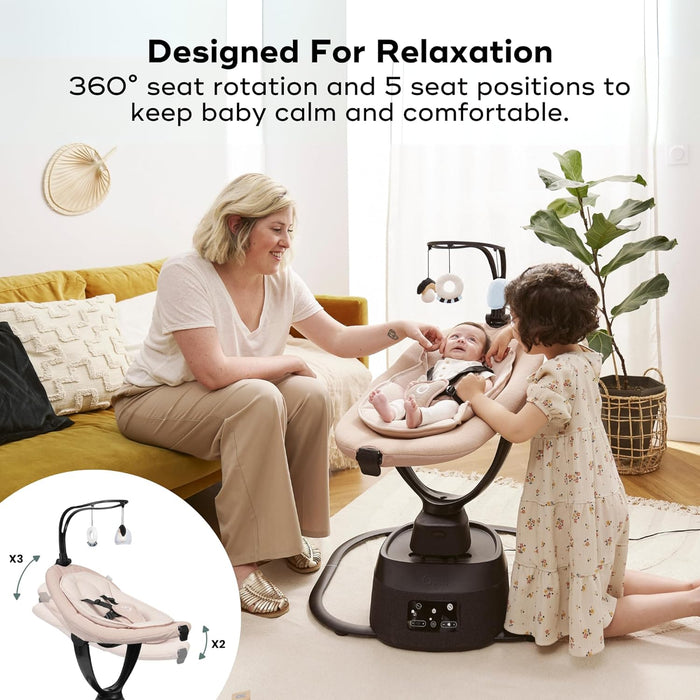 Babymoov Swoon Evolution Smart Baby Swing, Cream/Black