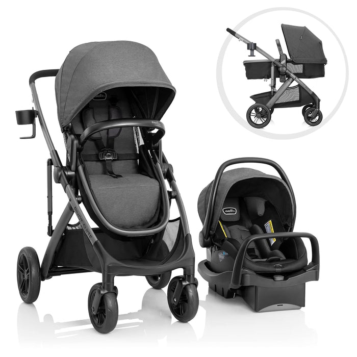 Evenflo Pivot Suite Travel System, 2022, Devon Gray