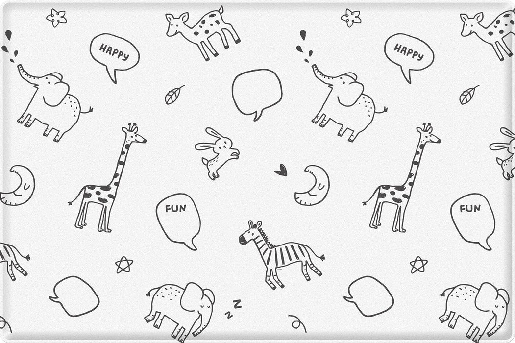 Parklon PureSoft Play Mat, Animal Talk + Zig Zag, Large (82.7" x 55.1")