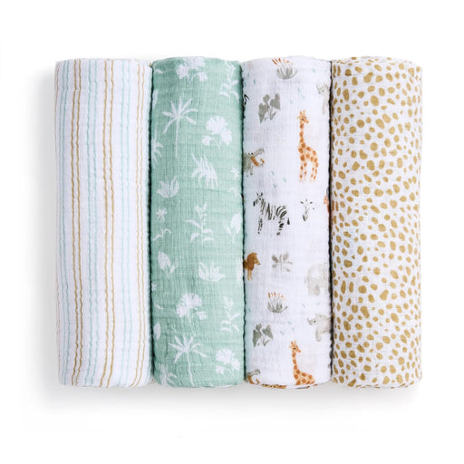 Shop Aden + Anais Essentials Cotton Muslin Swaddle (4 Pack), Giraffe Safari at GoodBuy Gear